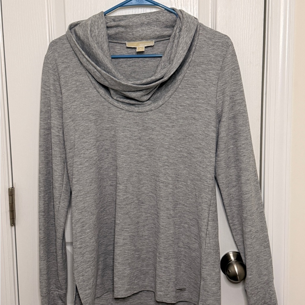 Michael Kors Light Gray Cow Neck Sweater